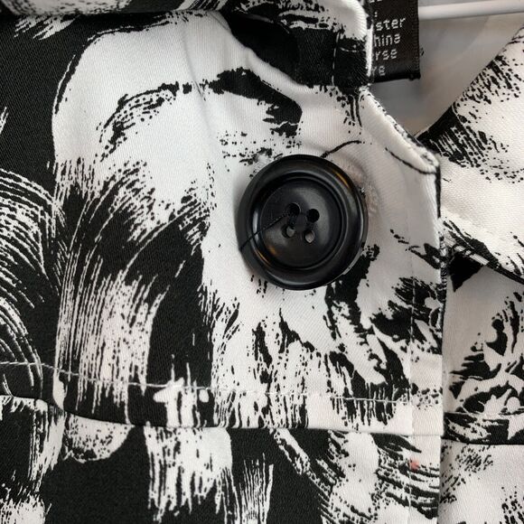 Katherine New York Black/White cropped button front jacket Medium - Picture 4 of 4